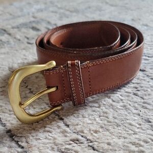 COACH English Bridle British Tan Leather Belt with Solid Brass Buckle Sz 38/95cm